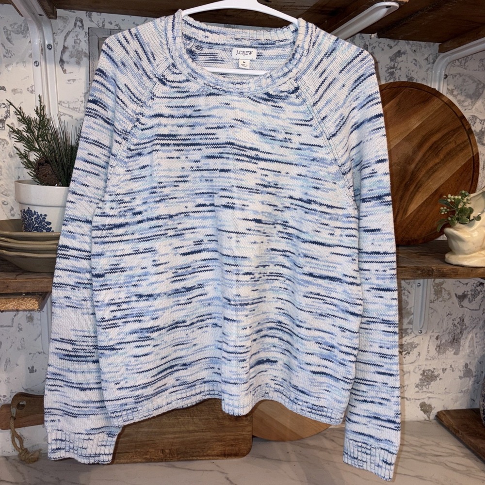 J Crew 100% Cottton Nautical Fall Coastal Cowgirl Pullover Cozy Sweater Women M